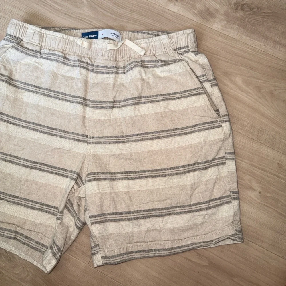 Old Navy Men's Striped Linen Blend Jogger Shorts Size M